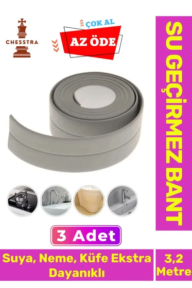 Özel Üretim Su Geçirmez Sızdırmaz Lavabo Tezgah Klozet Banyo Pencere Duş İzolasyon 3.2m Bant 3 Adet