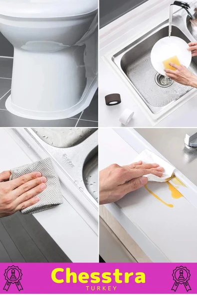 Özel Üretim Su Geçirmez Sızdırmaz Lavabo Tezgah Klozet Banyo Pencere Duş İzolasyon 3.2m Bant 3 Adet - 7