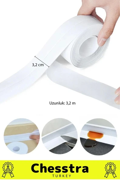 Özel Üretim Lavabo Tezgah Klozet Banyo Pencere Duş İzolasyon 3.2m Su Geçirmez Sızdırmaz Bant 4 Adet - 2