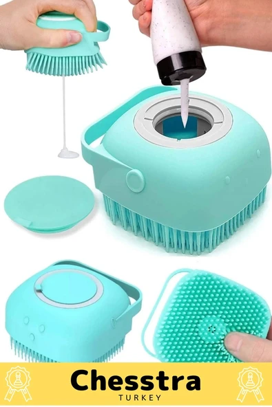 Özel Üretim Evcil Hayvan Bebek Çocuk Sabun Şampuan Duş Jeli Hazneli Banyo Masaj Fırçası Lif Kesesi - 3