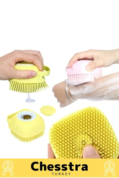 Özel Üretim Evcil Hayvan Bebek Çocuk Sabun Şampuan Duş Jeli Hazneli Banyo Masaj Fırçası Lif Kesesi - 6