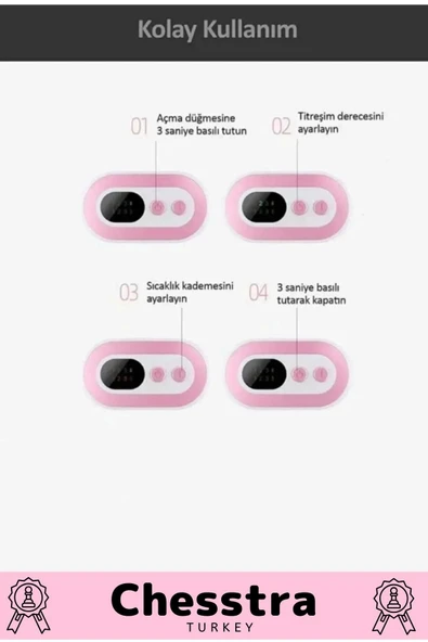 Isı Veren Titreşimli Taşınabilir Sıcak Tutan Regl Ağrıları Dijital Özel Gün Adet Bel Masaj Kemeri - 3