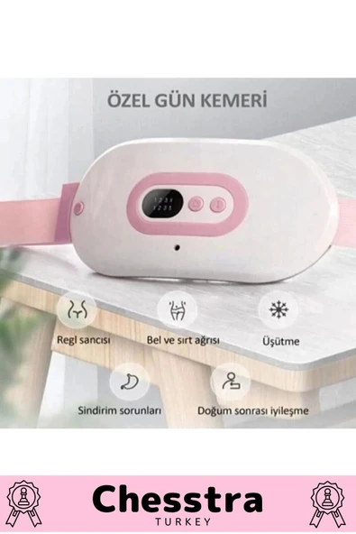 Isı Veren Titreşimli Taşınabilir Sıcak Tutan Regl Ağrıları Dijital Özel Gün Adet Bel Masaj Kemeri - 6
