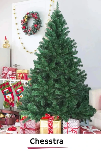 Kutulu Ayaklı Süsleme Seti Yılbaşı Çam Ağacı Renkli Işığı Yeni Yıl Süsleri Noel Paket 150 Cm 240 Dal - 6