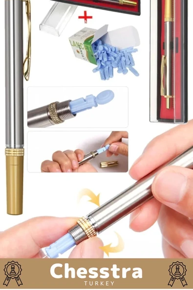 Hızlı Tek İz Yapar Otomatik Kutulu Yüz Hassas Bölge Rahat Metal Dayanıklı Hacamat Kalemi 2 Adet - 3