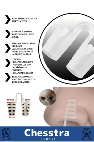 Horlama Azaltıcı Fazla Oksijen Nefes Alıp Verme Rahatlatıcı Uyku Önleyici Burun Delik Aparat 12 Adet - 2