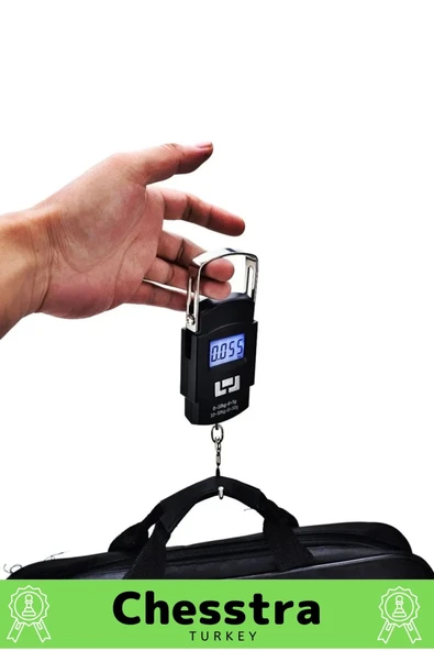 Lcd Ekran Seyahat Bavul Ağırlık El Terazi Dijital Çok Amaçlı Taşınabilir Askılı Pilli Bagaj Tartısı - 3