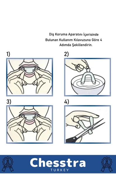 Kutulu Diş Çene Sıkma Gıcırdatma Gece Plağı Koruyucu Önleyici Dişlik Uyku Silikon Aparatı 4 Adet - 5