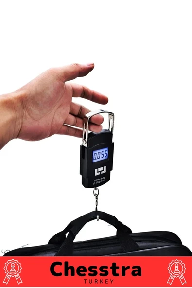 Lcd Ekran Seyahat Bavul Ağırlık El Terazi Dijital Çok Amaçlı Taşınabilir Askılı Pilli Bagaj Tartısı - 3