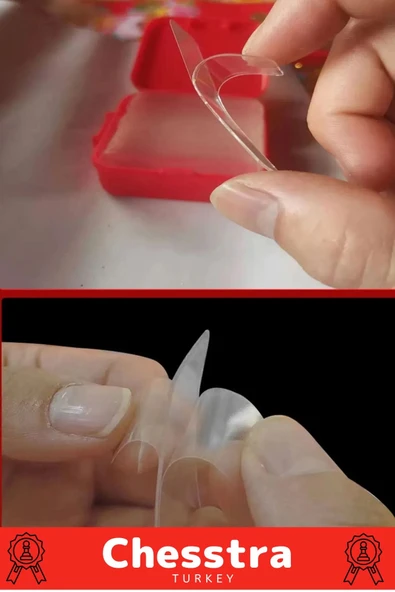 Süper Güçlü Kolay Çıkarılabilir İz Bırakmayan Çift Taraflı Kutulu Nano Şeffaf 60 Parça Bant 1 Adet - Resim 4