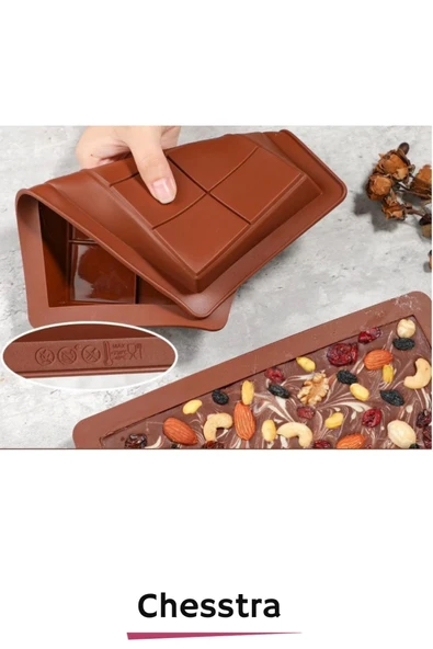 Esnek Bpa İçermez Yüksek Isı Dayanıklı Meşhur Dubai Çikolata Silikon Kalıbı 2 Adet - 5