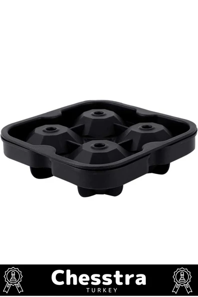 Özel Tasarım 4 Gözlü Kırılmaz Esnek Silikon Kokteyl Viski Elmas Şekilli Buz Yapma Kalıbı 1 Adet - 3