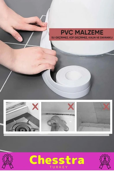 Özel Üretim Su Geçirmez Sızdırmaz Lavabo Tezgah Klozet Banyo Pencere Duş İzolasyon 3.2m Bant 5 Adet - 5