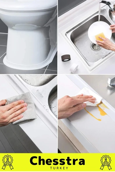 Özel Üretim Lavabo Tezgah Klozet Banyo Pencere Duş İzolasyon 3.2m Su Geçirmez Sızdırmaz Bant 3 Adet - 7