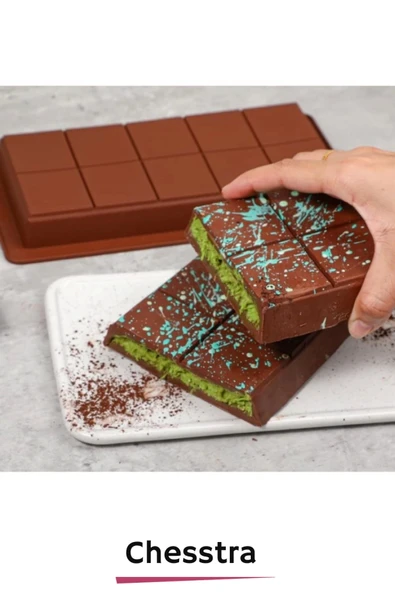 Esnek Bpa İçermez Yüksek Isı Dayanıklı Meşhur Dubai Çikolata Silikon Kalıbı 3 Adet - 6