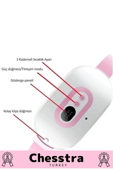 Isı Veren Titreşimli Taşınabilir Sıcak Tutan Regl Ağrıları Dijital Özel Gün Adet Bel Masaj Kemeri - 2