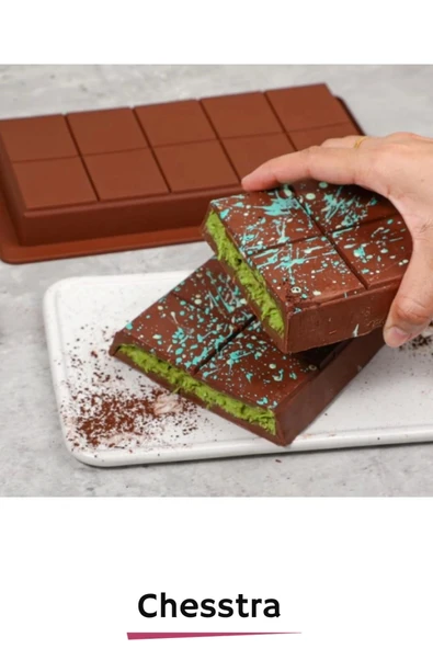 Esnek Bpa İçermez Yüksek Isı Dayanıklı Meşhur Dubai Çikolata Silikon Kalıbı 3 Adet - 4