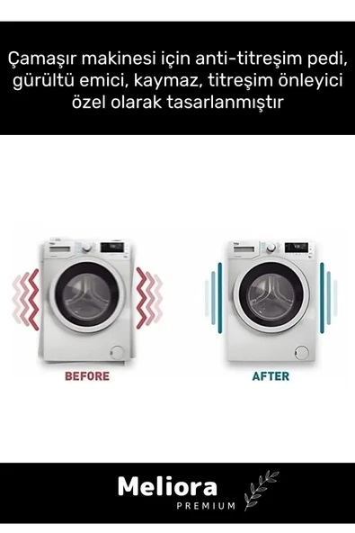 Premium Gürültü Engelleyici Titreşim Önleyici Kauçuk Çamaşır Bulaşık Makinesi 4 Adet Ayak Pedleri - 3