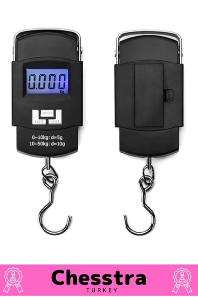 Lcd Ekran Seyahat Bavul Ağırlık El Terazi Dijital Çok Amaçlı Taşınabilir Askılı Pilli Bagaj Tartısı - 4