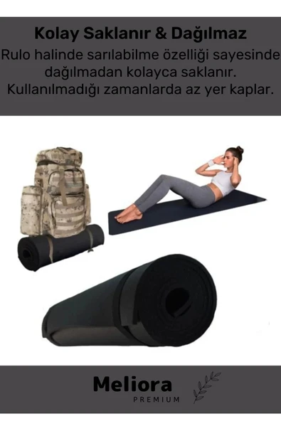 Su Geçirmez Konfor Modeli Taşıma Askılı Çift Taraflı Kamp Zemin Çadır Uyku Matı Siyah Yer Minderi - 5