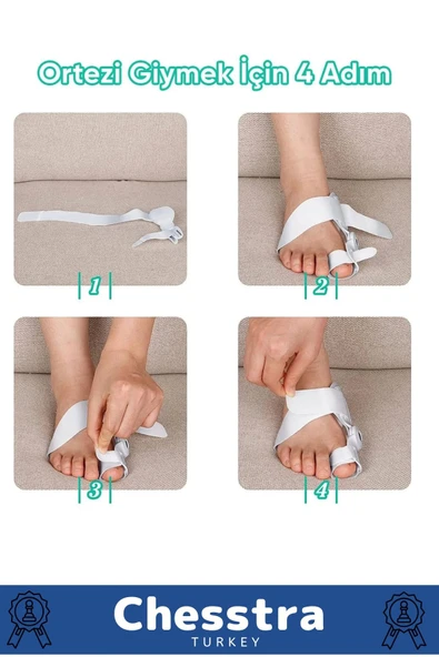 Yumuşak Yıkanabilir Bedensiz Koruma Aparat Sağ Sol Ayak Uyumlu Baş Parmak Kemik Düzeltici 2 Adet - 4