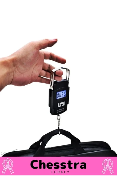 Lcd Ekran Seyahat Bavul Ağırlık El Terazi Dijital Çok Amaçlı Taşınabilir Askılı Pilli Bagaj Tartısı - 3