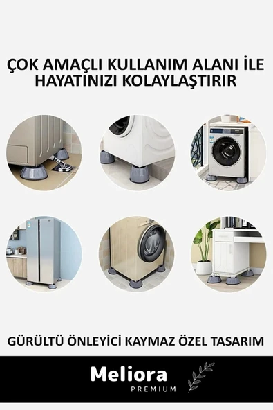 Premium Gürültü Engelleyici Titreşim Önleyici Kauçuk Çamaşır Bulaşık Makinesi 4 Adet Ayak Pedleri - 5