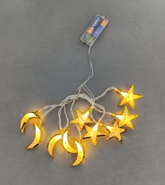 Ramazan  Hilal Ve Yıldız Dekorlu Pilli  Led