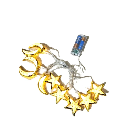 Ramazan  Hilal Ve Yıldız Dekorlu Pilli  Led - 2