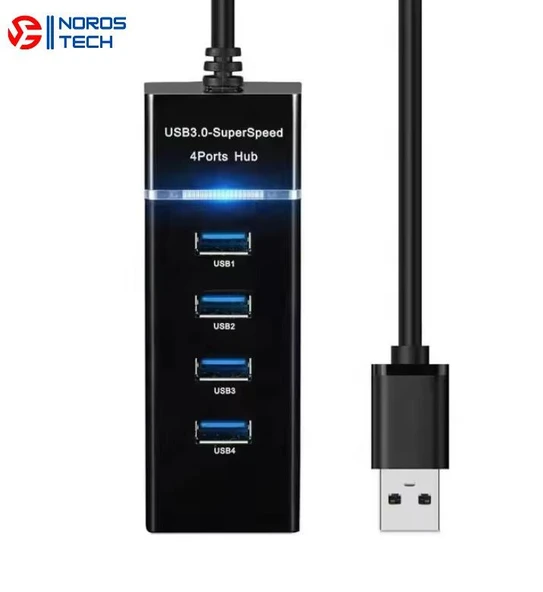 NOROSTECH Usb Girişli 4 Portlu Usb Çoklayıcı Usb Çoğaltıcı Usb Hub Usb 3.0 Laptop Notebook Desktop Pc Uyumlu