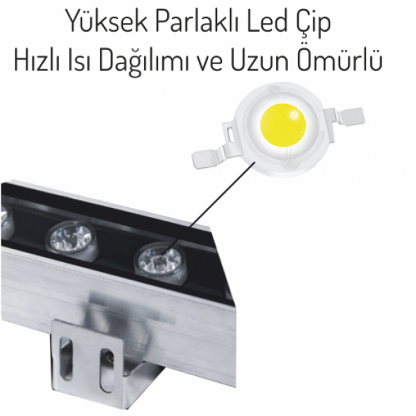 3W-10CM Wallwasher Led Sarı Dış Cephe Aydınlatma - 10