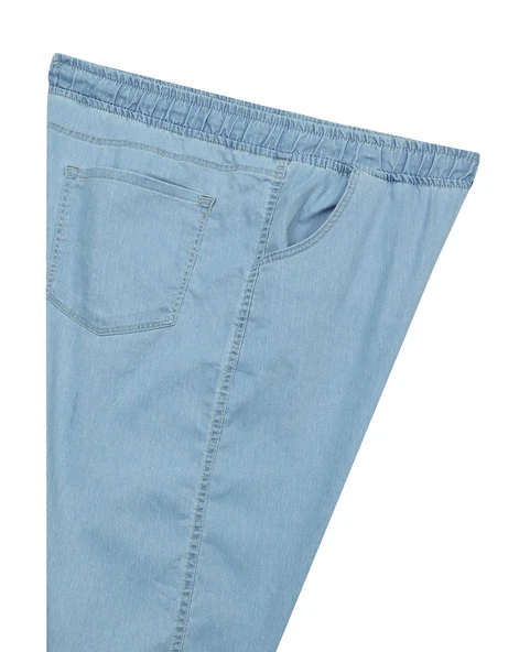 Erkek Büyük Beden 100 Kilo-180 Kilo Arası İçin Uygun Bağcıklı Likralı Boru Paça Kot Pantolon - 9