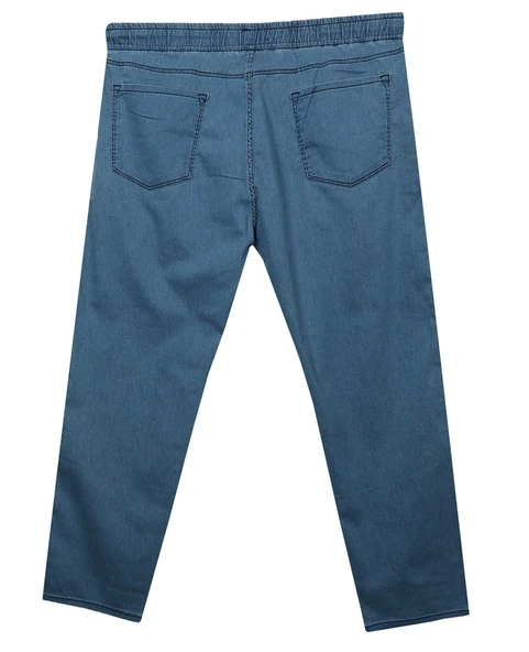 Erkek Büyük Beden 100 Kilo-180 Kilo Arası İçin Uygun Bağcıklı Likralı Boru Paça Kot Pantolon - 7