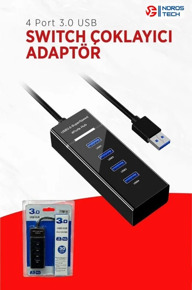 NOROSTECH Usb Girişli 4 Portlu Usb Çoklayıcı Usb Çoğaltıcı Usb Hub Usb 3.0 Laptop Notebook Desktop Pc Uyumlu - 2