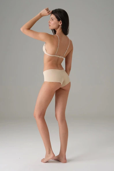 Kadın Ten Lazer Kesim Dikişsiz İnvisible Külot Slip 6163 - 2