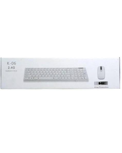 K-06 BEYAZ DOCK WIRELESS KABLOSUZ KLAVYE MOUSE S PL-374 (4172)