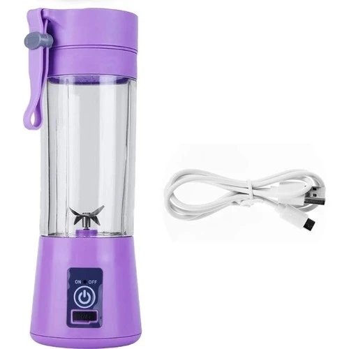 Şarjlı Portatif El Blenderi 380 Ml Usb Kablolu Mor (4172) - 2