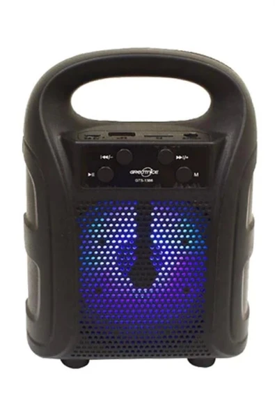 Tutmalı Mini Hoparlör Işıklı Taşınabilir Bluetooth Wireless Radyolu Sd Kart ve USB Girişli Hoparlör (4172) - 5