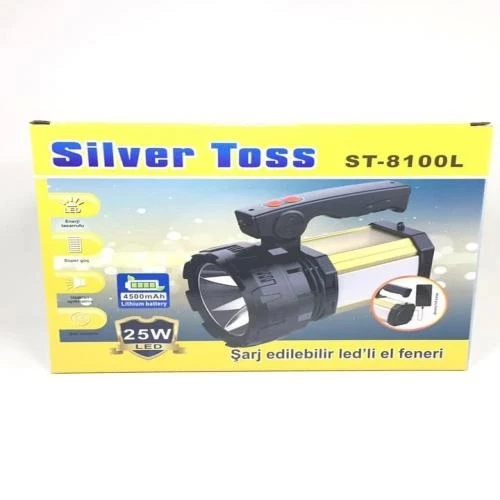 25w Şarj Edilebilir Ledli El Feneri Usb Çıkışlı (4172) - 3