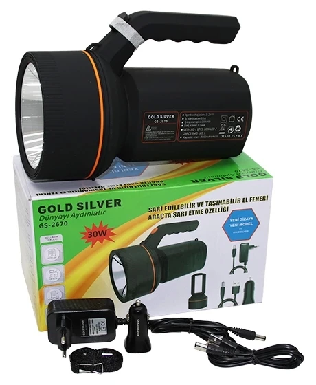 2İN1 30W - 28SMD LED USB - OTO - ADAPTÖR ŞARJLI EL FENERİ PROJEKTÖR (4172)