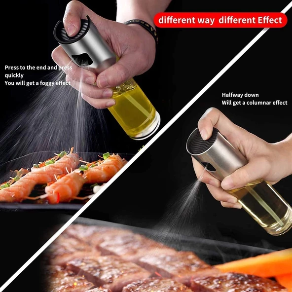 Sprey Cam Şişe Zeytinyağı, Sirke Yağ Püskürtücü Yağdanlık 100 ml (4172) - 4