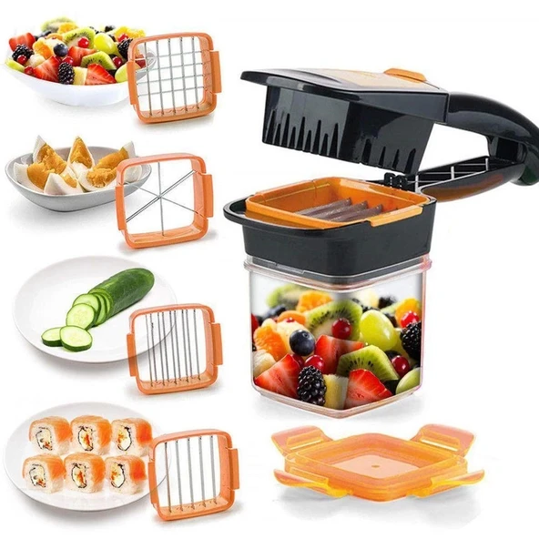 Nicer Dicer Quick 5 In 1 Pratik Hazneli Sebze Meyve Doğrayıcı Dilimleme Aleti (4172)