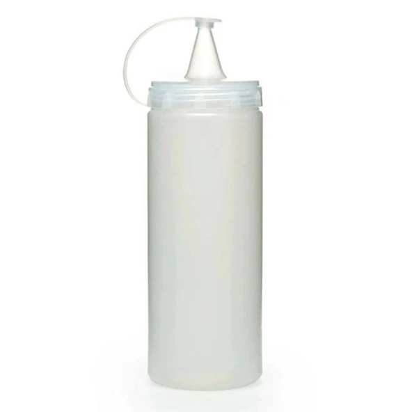 Şeffaf Kapaklı Sızdırmaz Yağlık Sosluk Şişesi Plastik Yağdanlık 400 ml. AP-9028 (4172)