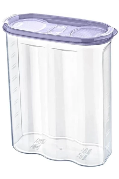 2 Kapaklı Ölçekli Erzak Kuru Gıda Saklama Kutusu Kabı 2,4 Litre-SA940 (4172) - 5
