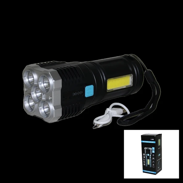 5IN1 + COB LED USB ŞARJLI EL FENERİ (4172)