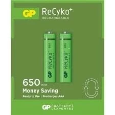 GP RECYKO 650mAh AAA ŞARJLI İNCE PİL 63C092  2Lİ KART (4172)