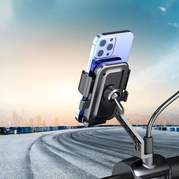 Motor,Motosiklet,Bisiklet ,Scooter İçin 360 Derece Dönebilen Dikiz Aynası Versiyonu Telefon Tutucu Aparat (4172) - 2