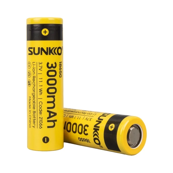 SUNKKO 3.7 VOLT 3000 MAH 18650 ŞARJ EDİLEBİLİR PİL  (TEKLİ) (4172)