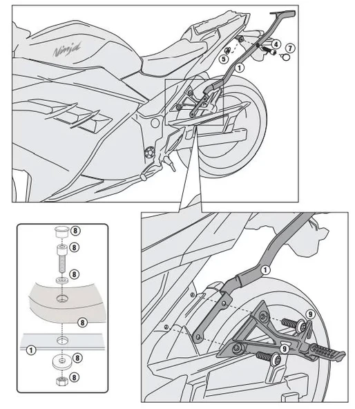 GIVI4108FZKAWASAKININJA300(13-18)ARKAÇANTATAŞIYICI - 4
