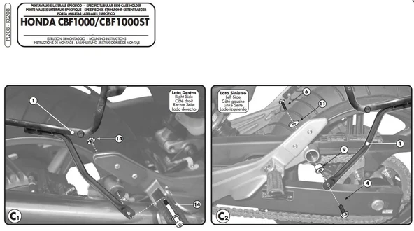 GIVIPL208HONDACBF1000-CBF1000ST(10-14)YANÇANTATAŞIYICI - Resim 2